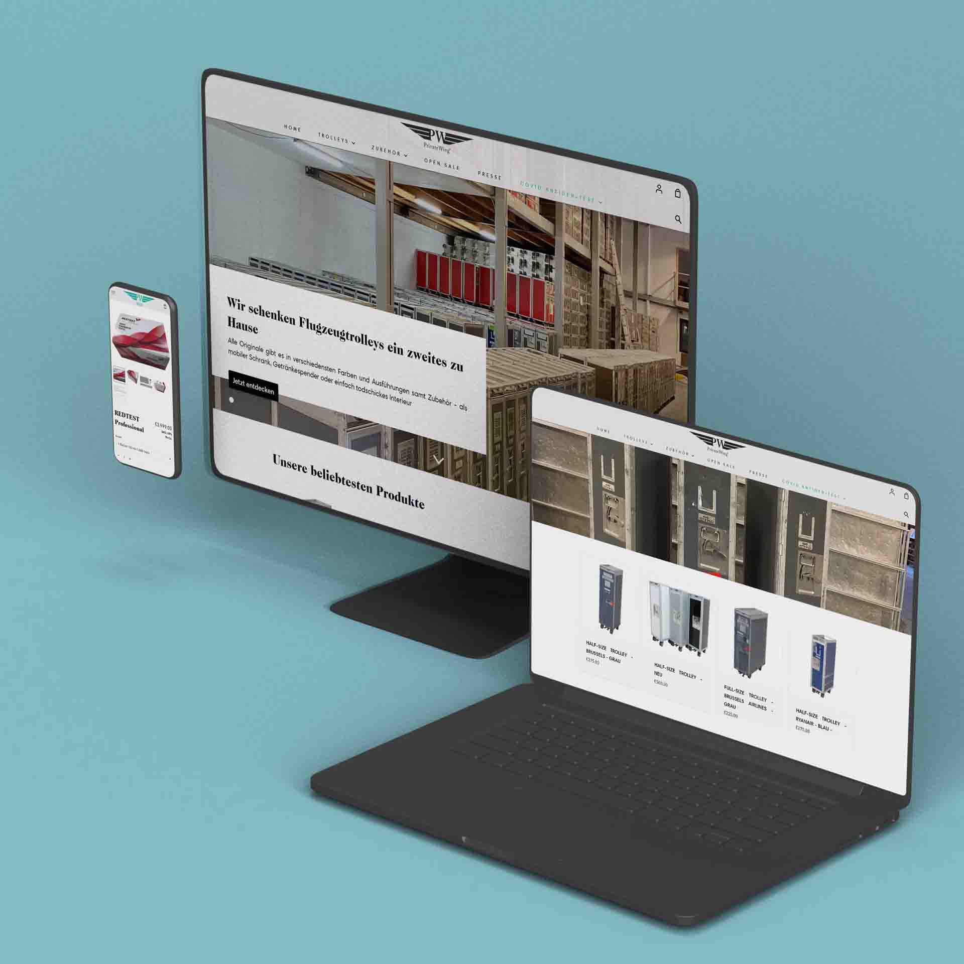 private wing shopify e-commerce web design web development digital marketing visualisation